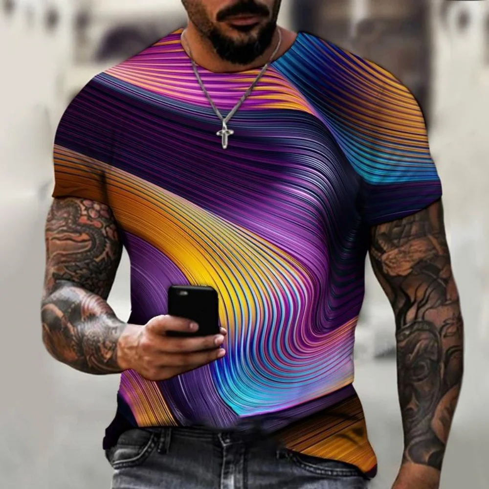 Camisetas unisex de verano de manga corta con estampado 3D de la marca de moda Harajuku, con tecnología de diseño de información digital vacía.