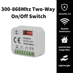 RX-MULTI Receiver Controller AC/DC 9V-30V 2CH 300MHz to 868MHz 433MHz Garage Door Opener / Gate Remote Control Receiver Switch