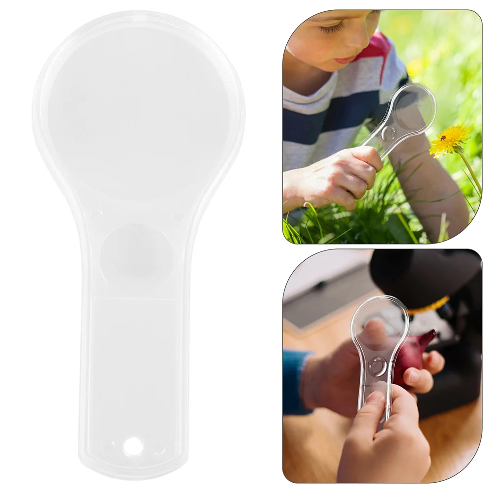 

4 pcs Handheld Magnifying Glass 52Mm 3X Acrylic Dual Lens Portable For Jewelry Coin Reading Science Kids Adult Pocket Microscope