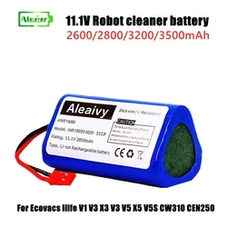 Aleaivy 11.1V 2600/3200/3500mAh for Ecovacs Life V1 V3 X3 V3 V5 X5 V5S CW310 CEN250 robot cleaning parts 18650 lithium batteries