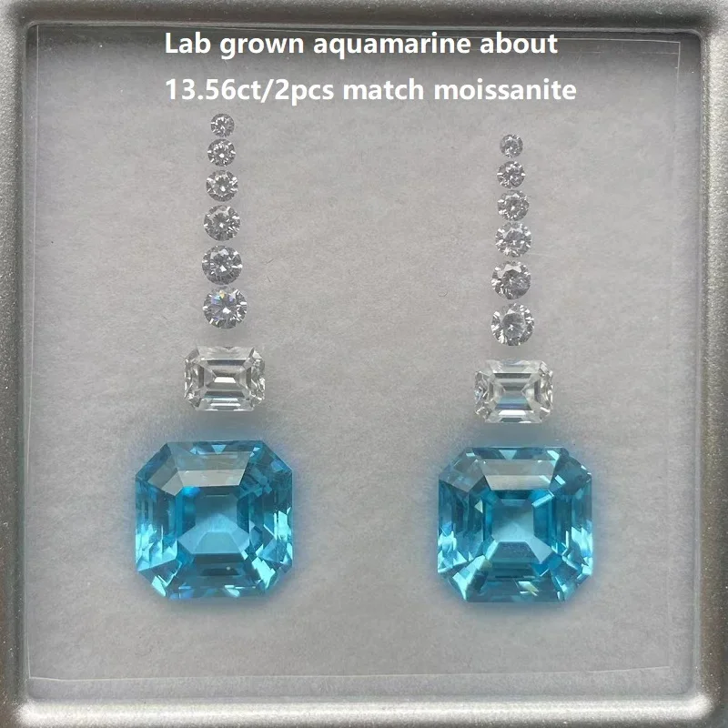 

Ruif New Original Design Lab Grown Aquamarine Gemstone Set for Luxury Earrings Making