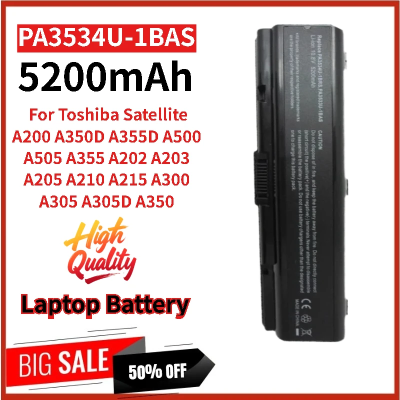

Высокое качество PA3534U-1BAS аккумулятор для ноутбука 5200 мАч для Toshiba Satellite A210 A215 A300 A200 A202 A203 A205 A305 A350 Совершенно новый