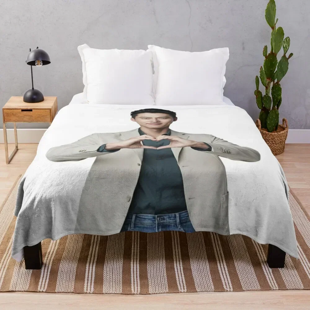 

Hyun Bin Heart Gesture Throw Blanket Decorative Sofas Blankets For Baby heavy to sleep Blankets For Bed Blankets