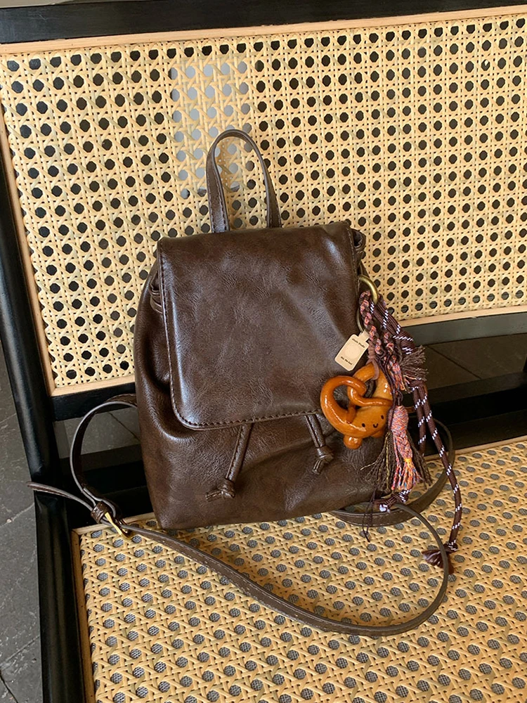 

2026 New Retro Fashion Small Backpack for Casual Women's Daily Single Shoulder Commuting Versatile Small Bag