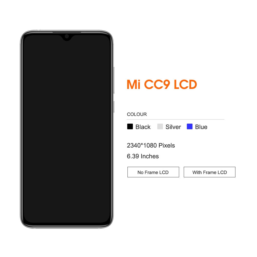 6.39'' Super AMOLED Mi CC9 LCD For Xiaomi CC9 Display Touch Screen Digitizer For Xiaomi Mi 9 lite M1904F3BG LCD