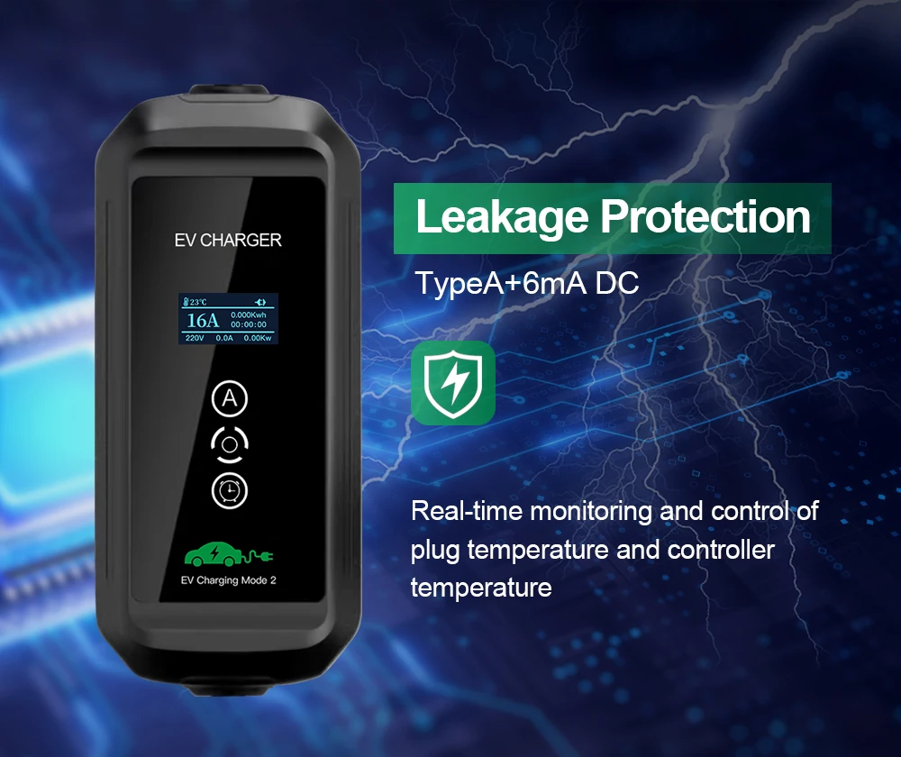 ISIGMA Mobiles EV-Ladegerät 16A 11KW EVSE Wandbox mit Timer 1-15 Stunden Heimladung Elektrofahrzeug PHEV Gesamtlänge 5M – Detail 5