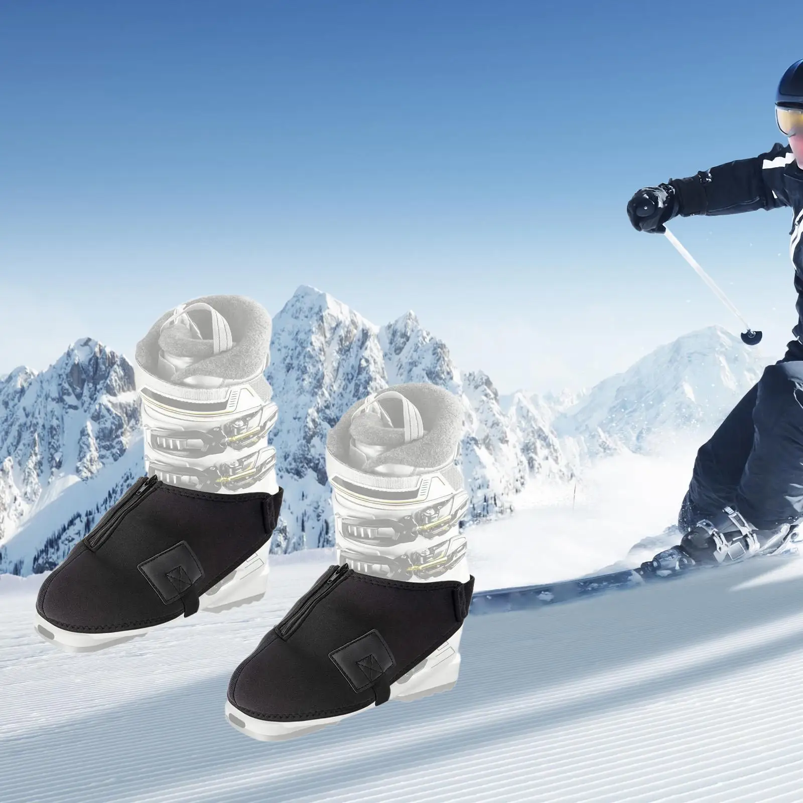 

Downhill Ski Boot Covers Neoprene Comfort Thermal Warm Shoe Protector for Winter Outdoor Use