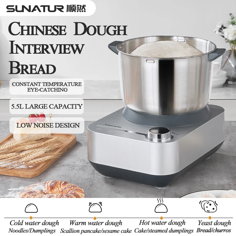 SUNATUR Electric Dough Mixer & Kitchen Mixer Machine, Ideal for Kneading & Mixing Dough, Also Perfect as an Electric Cake Mixer