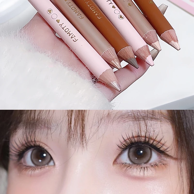 Silkworm Highlighter Pencil,Double-ended Silkworm highlighter Pen,Diamond glitter Eyeliner,Shimmer Eyeshadow contour Makeup