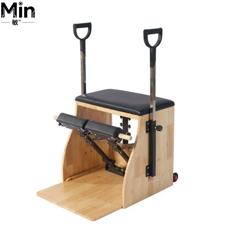 Commercial Adjustable Oak Wood Wunda Pilates Chair with Stainless Steel Spring for Yoga Studio Gym Personal Body Training