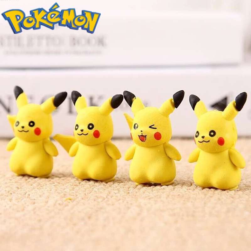 Pokemon Pikachu Eraser Three-dimensional Detachable Assembly Student Game Prize Anime Game Birthday Gift Kawaii Children's Toy