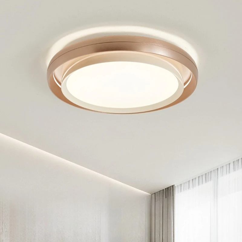 

SANDYHA Modern Minimalist LED Ceiling Light Circular Design Aluminum Acrylic Lampshade for Stylish Bedroom and Home Décor