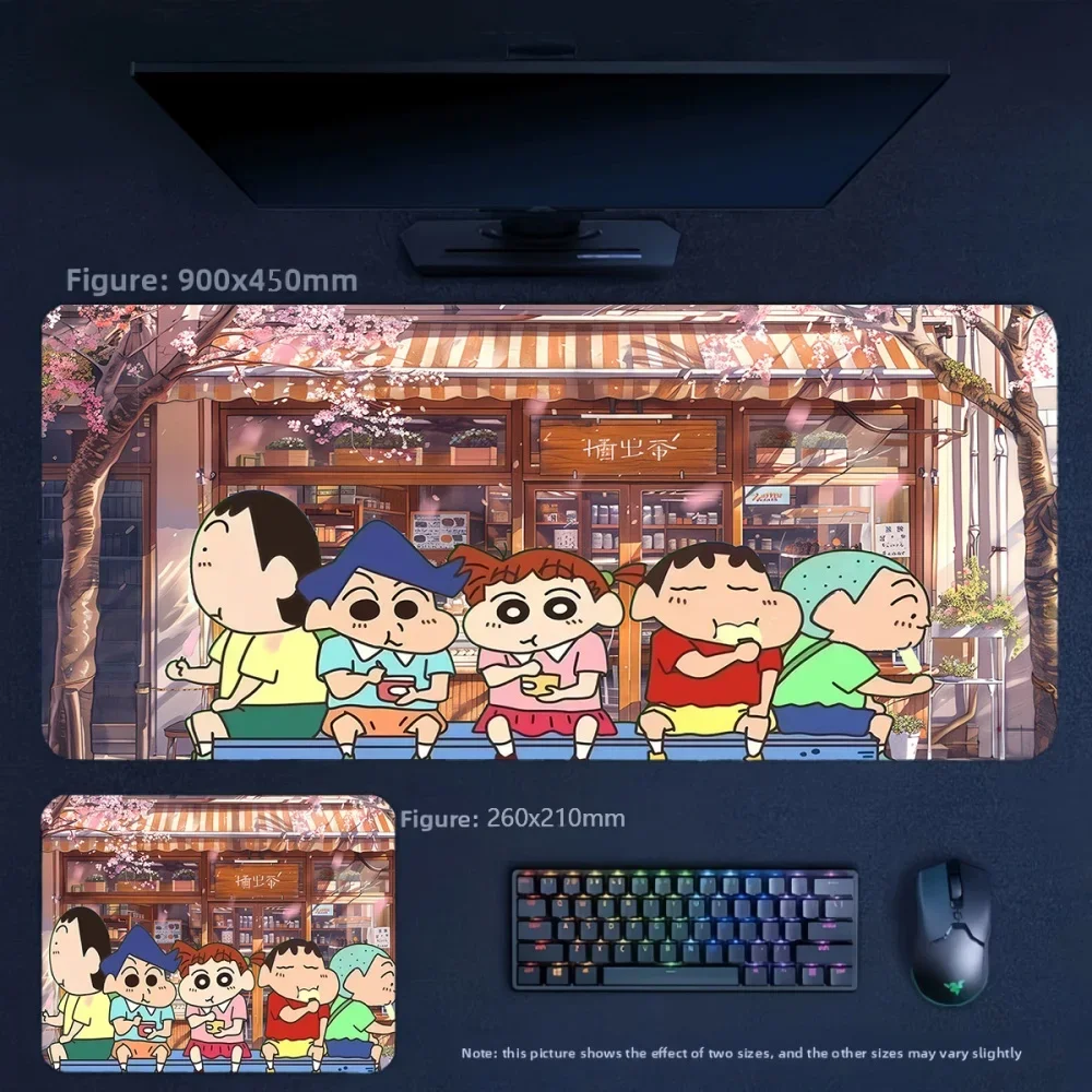 Cute Leather Non-slip Mouse Pad High Definition Printed Waterproof Leather Mouse Pad Animation Crayon Shin-chan and His Friends
