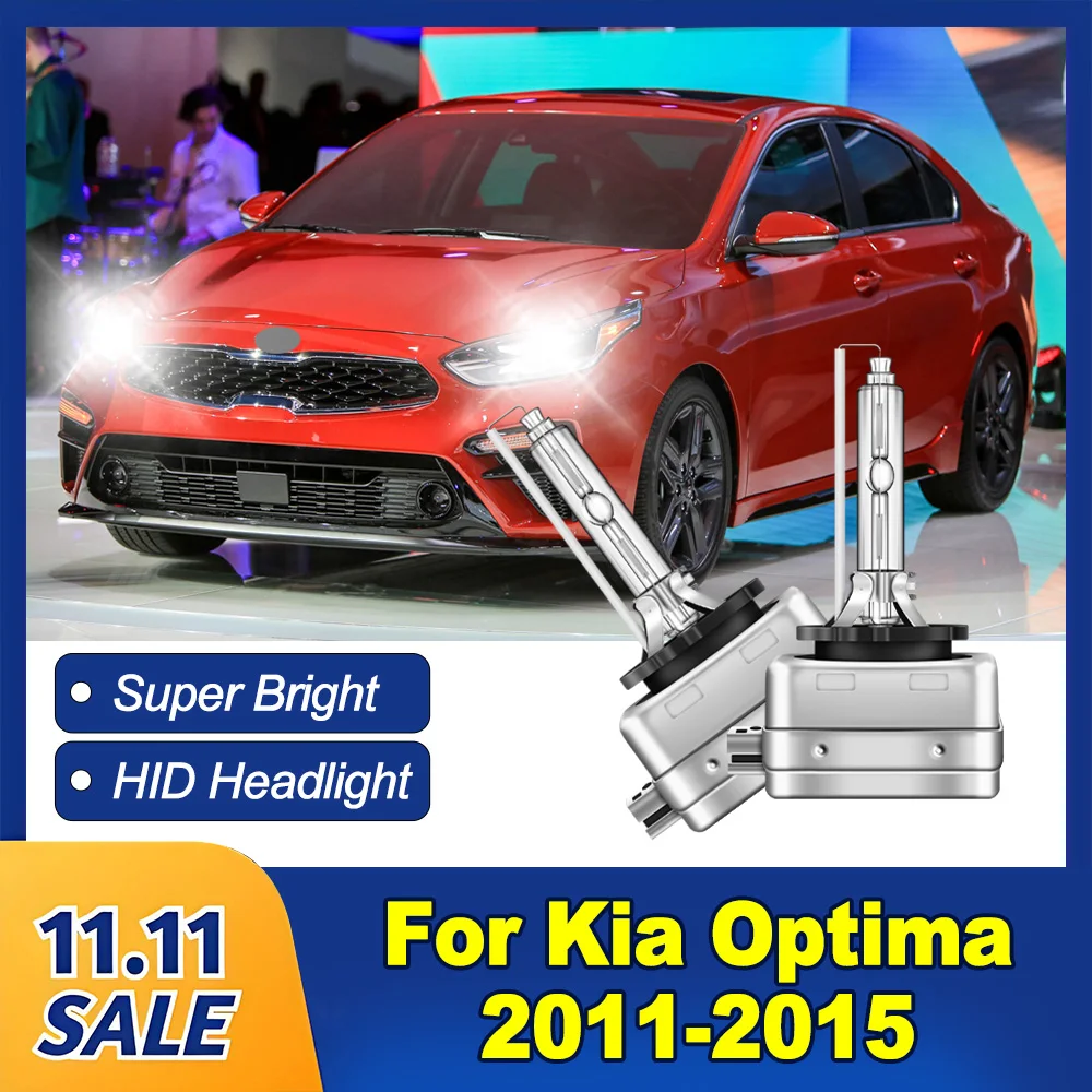

2 шт., 35 Вт, ксеноновая фара D1S, оригинальная HID-фара 6000K, супер яркая лампа ближнего света для Kia Optima 2011-2013 2014 2015, автомобильный свет
