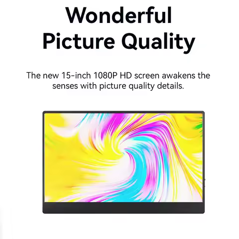 15 인치 휴대용 모니터 FHD 1080P IPS USB-C 미니 HDMI 외부 두 번째 화면 Mac 노트북 PC 안드로이드 스위치 Xbox PS4/5