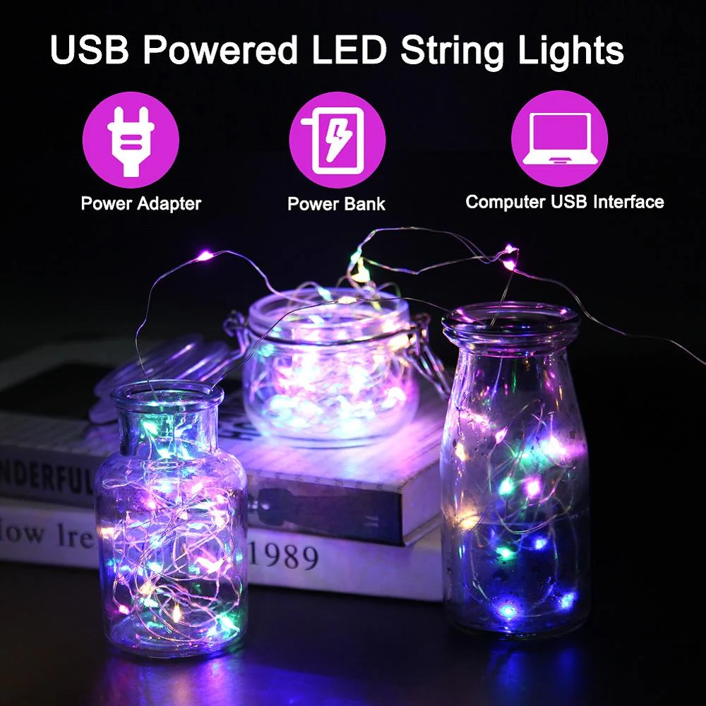 1M-10M Multicolor Festoon LED Fairy Light USB Powered Garland Christmas Lights Ornaments for Wedding Party Decorative Luminaires