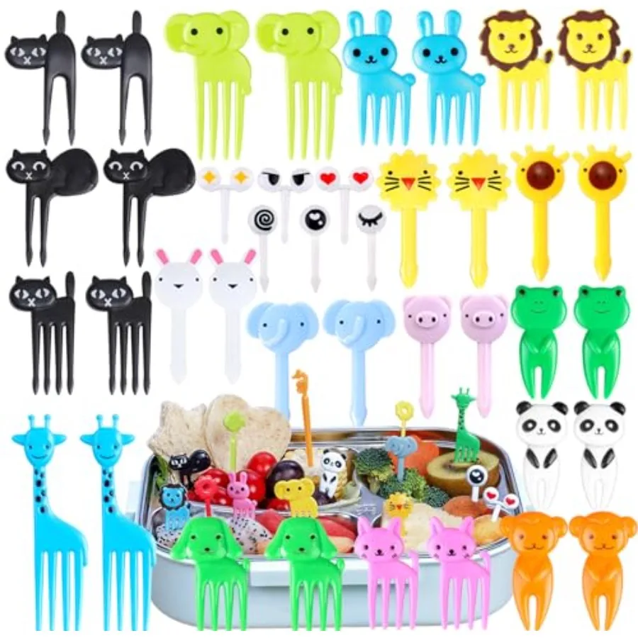 

150 Pcs Animal Food Picks for Vicu R Fun Food Picks for Bento Box Accessories Reusable Toddler Fruit Toothpicks Cute Luh Access