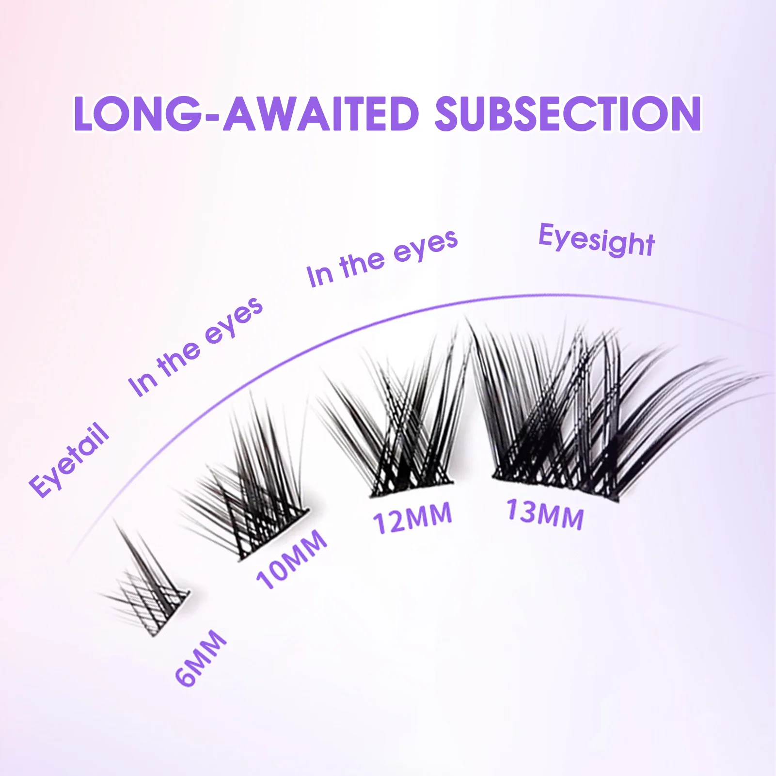32 صفًا من الثعالب رموش زائفة على شكل حرف L رموش صناعية على الطراز الأوروبي Wispy طول مختلط ملحقات رموش طبيعية