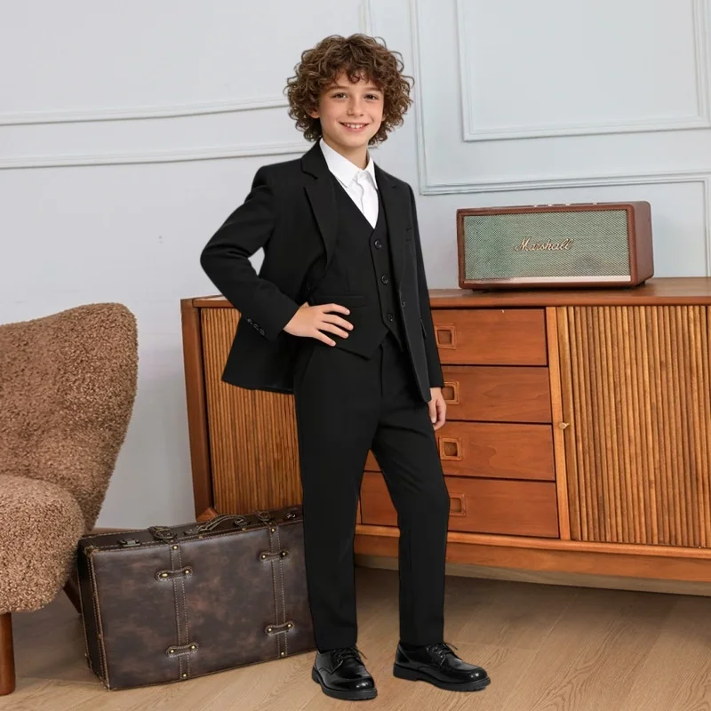 Boys' Clothing New Children's Suit and Dress Set Boys' Piano Hosting Campus Performance Uniform Daily Comfortable Wearing