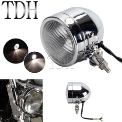 Motorcycle Chrome Retro Headlight HS1 12V 35W Front Headlamp Dual Sport Dirt Bike For DR RM 250 CB600 CB900F KLX450 KLX250