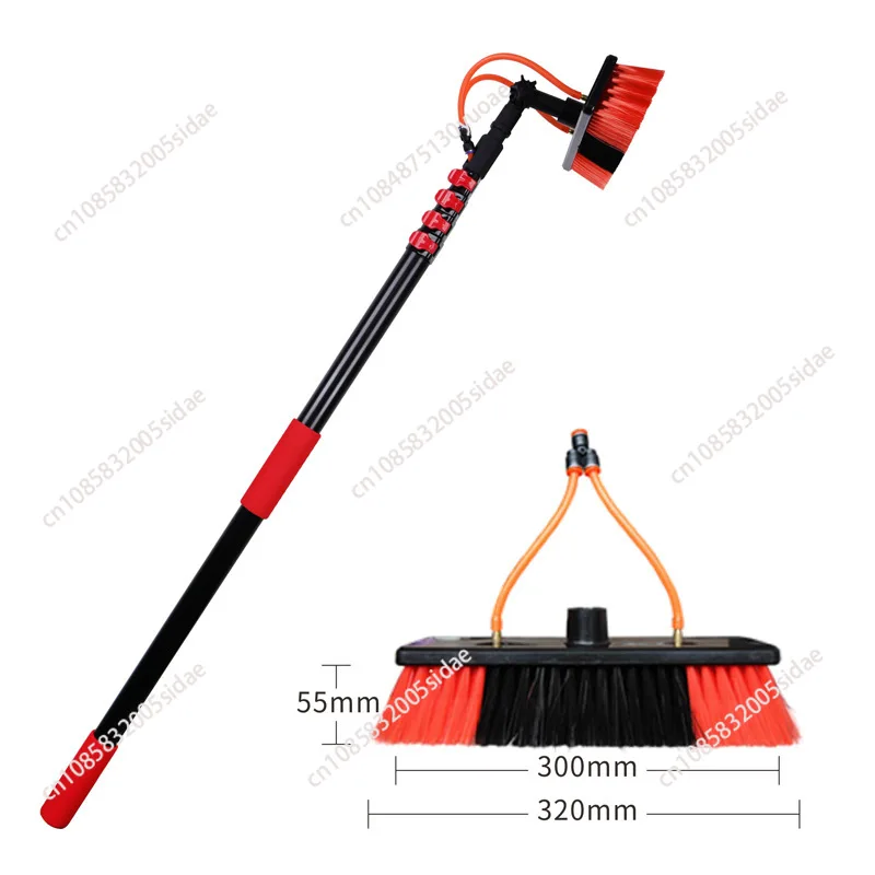 Adjustable 4.6m Aluminum Feed Water Telescopic Pole Kit Eco-Friendly Flap Solar Panel and Window Cleaning Brush