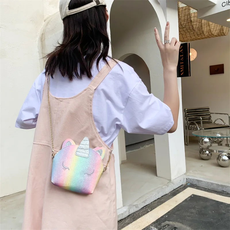 Children Messenger Bag Unicorn Backpack for Girl Fashionable Cute Mother Kids for Girl Handbag Cartoon Wallet Crossbody Bag 가방