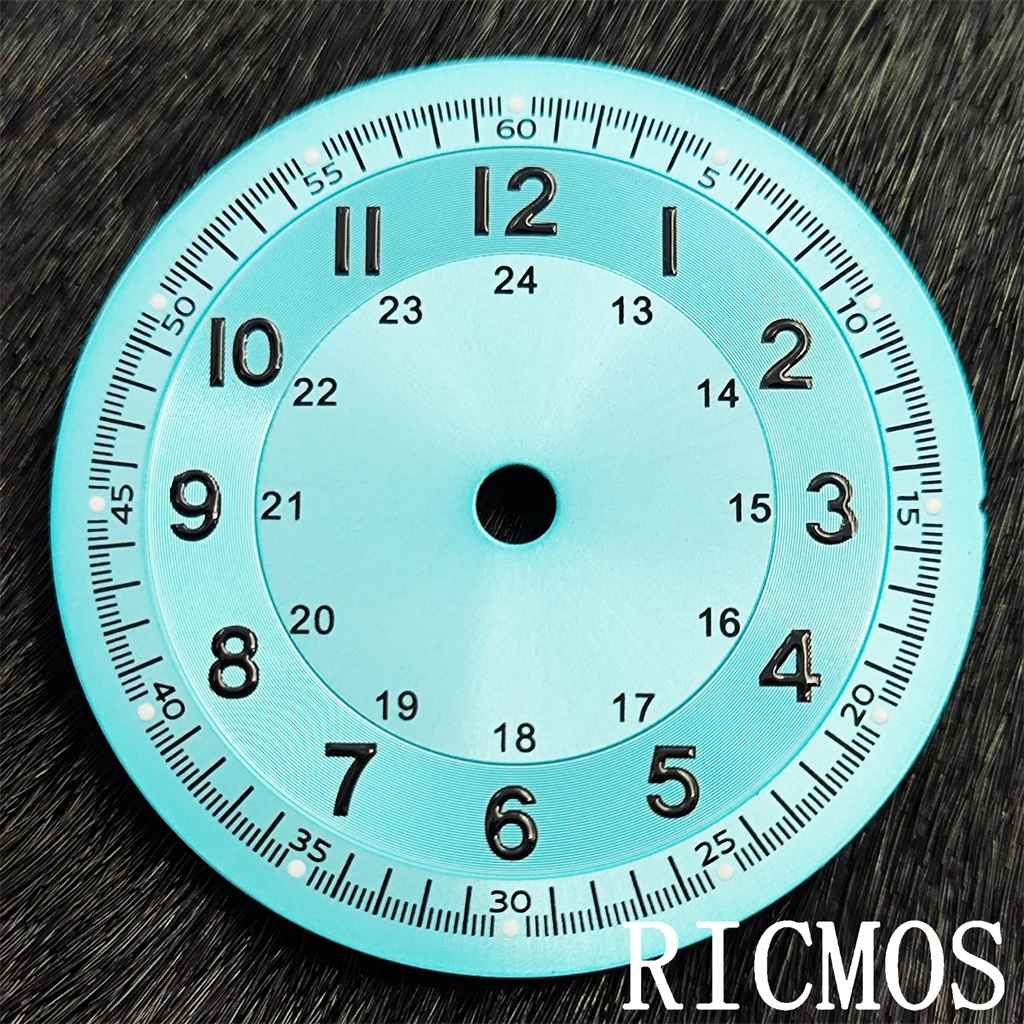 Ice Blue numbers Marks Pilot Field Watch Dial 29mm Fit NH35 NH36 ETA2824 ST2130 DG2813 Miyota 8215 Automatic Movement