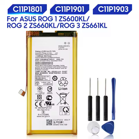 Original Replacement Battery For ASUS ROG 3 2 1 ZS661KL ZS660KL ZS600KL ROG3 C11P1903 C11P1801 C11P1901 Genuine Phone Battery
