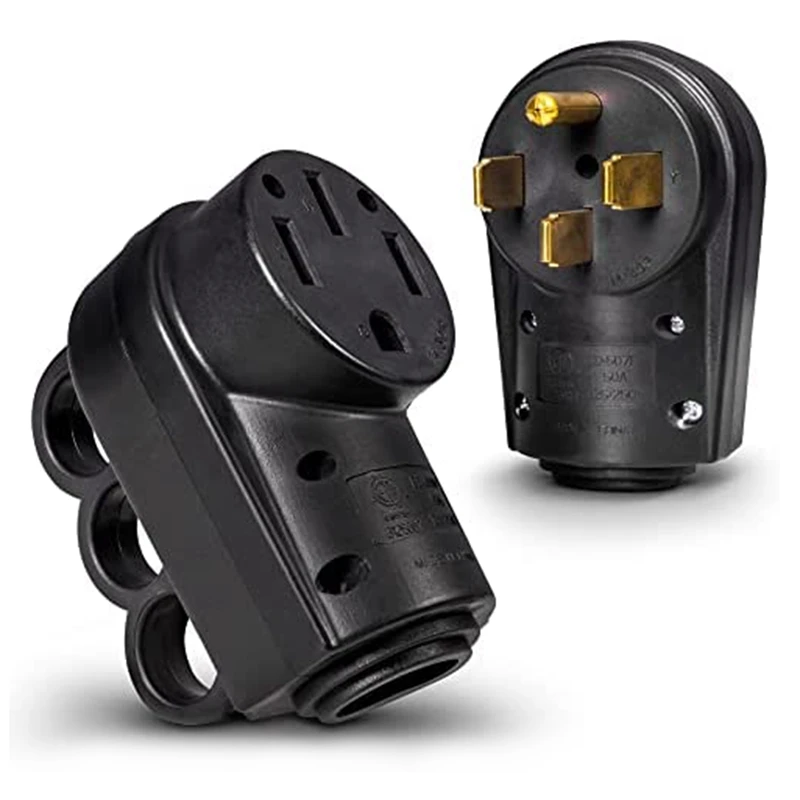 

1 Set Male/Female Replacement Socket Plug Combo Kit Extension Cord Ends Male For 6/3 + 8/1 AWG 4-Wire Cord US Plug