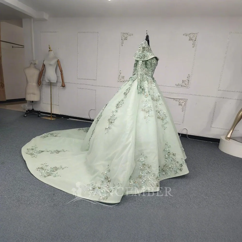 فستان Quinceanera سباركلي حلو 16 ثوب حفلة بأكمام طويلة خرزة لامعة ترتر ذهبي مزين بفيستدوس دي XV Anos مخصص #3