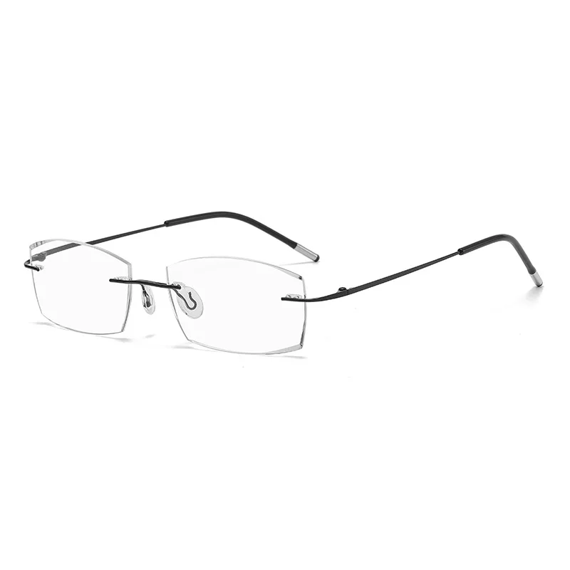 Rimless Photochromism Progressive Multifocal Reading Glasses Men New Business Presbyopic Glasses Elderly Read Computer Eyewear