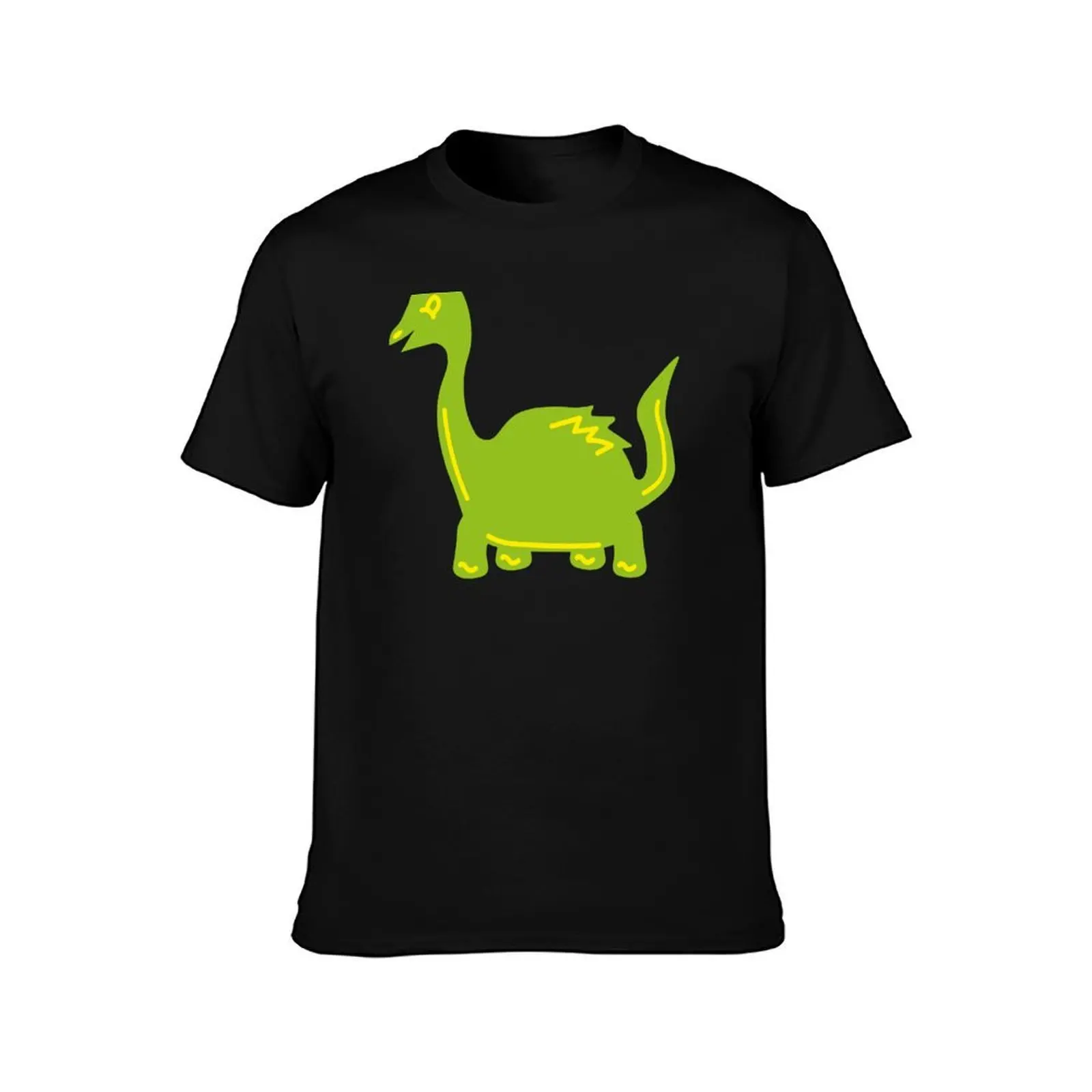 Baby Dino Green Cartoon Dinosaur T-Shirt Casual Pattern Print Tee Shirt T-Shirt