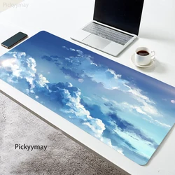 Sky Clouds Mouse Pad Gaming Accessories Mause Anime Table Keyboard Desk Mat Mausepad Gamer PC Rubber Carpet Office Blue Mousepad