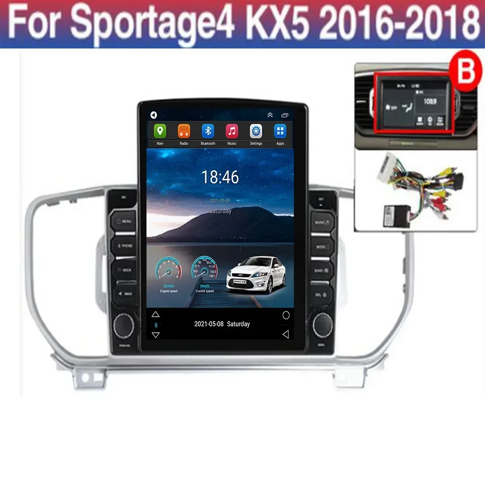 For Tesla Style 2Din Android 14 Car Radio For KIA Sportage 4 2016 to35 Multimedia Video Player GPS Stereo Carplay DSP RDS Camera