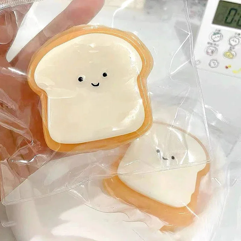 Squishy Kawaii de Tostada, de Compresión Lenta, para Aliviar el Estrés, Simulación de Postre, Regalo de Cumpleaños, Juguete Antiestrés