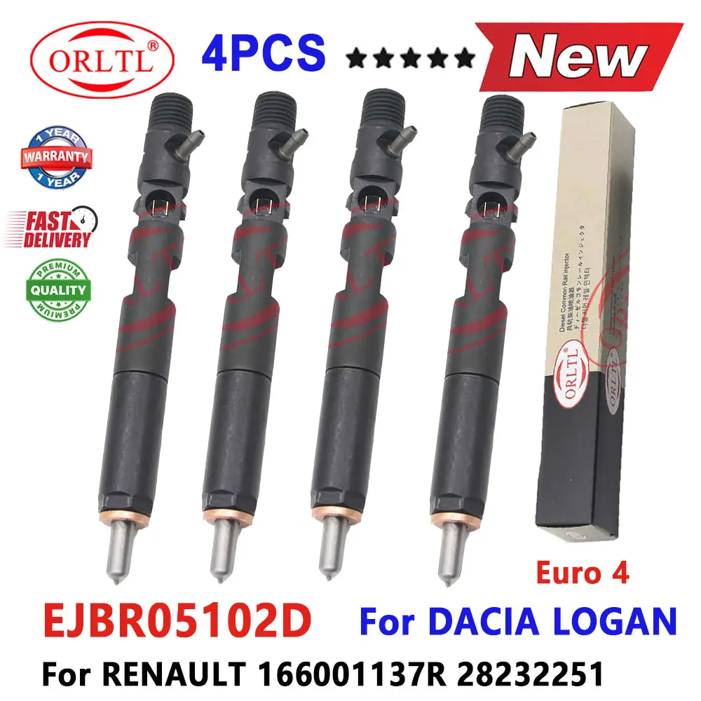 4PCS New EJBR05102D (28232251) Diesel Fuel Injector Nozzle For DACIA LOGAN Euro 4 engine for RENAULT 166001137R