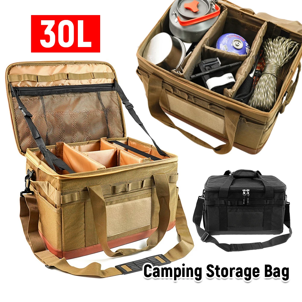 30l-キャンプ調理器具オーガナイザー-大容量キャンプ調理器具オーガナイザー-折りたたみ式多機能-アウトドアキャンプ用