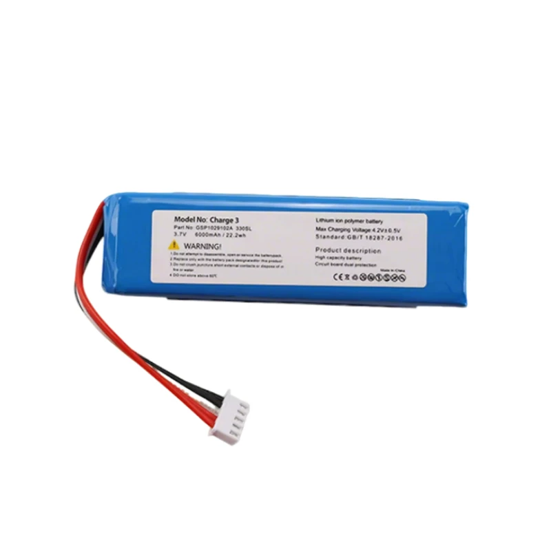Originele 6000 mah vervangende batterij voor JBL Charge 3 Charge3 2016 versie luidspreker lithium-polymeer GSP 1029102 Een 330SL-batterij
