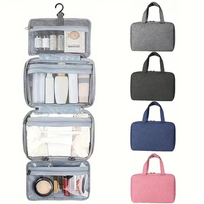 

Four Color Four Fold One Dry Wet Separation Storage Bag, One Pack of Toiletries for Business Trips, with Hooks Included