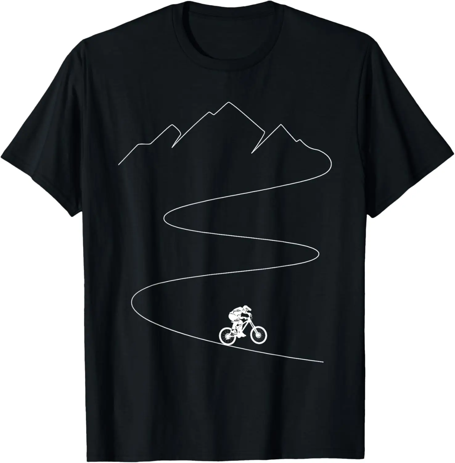 Mountain Biking - Cyclist Rider Bicycle Single Track Riding T-Shirt Customizable Graphic T Shirts Print on Demand Ropa Hombre