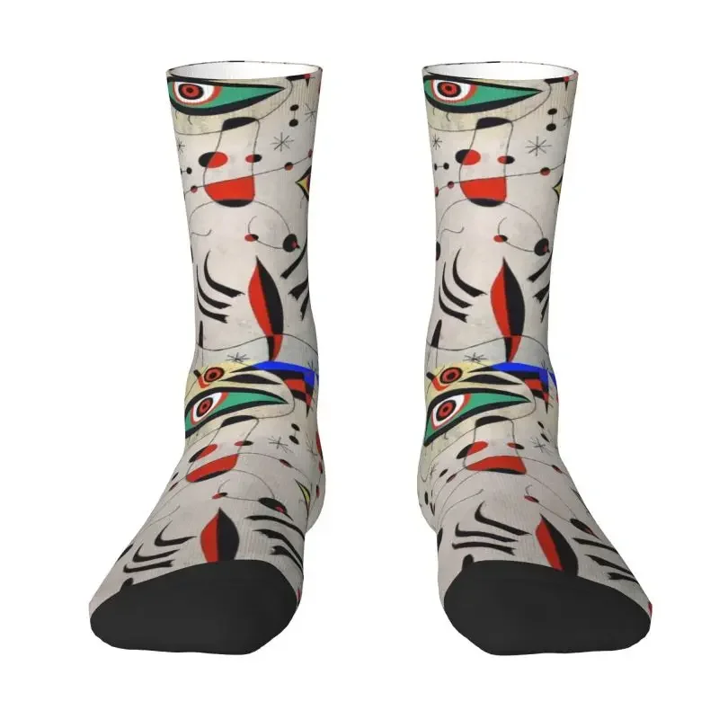 Cool Men's Famous Joan Miro Art Dress Socks Unisex Warm Breathbale 3D Print Ciphers and Constellations Crew Socks