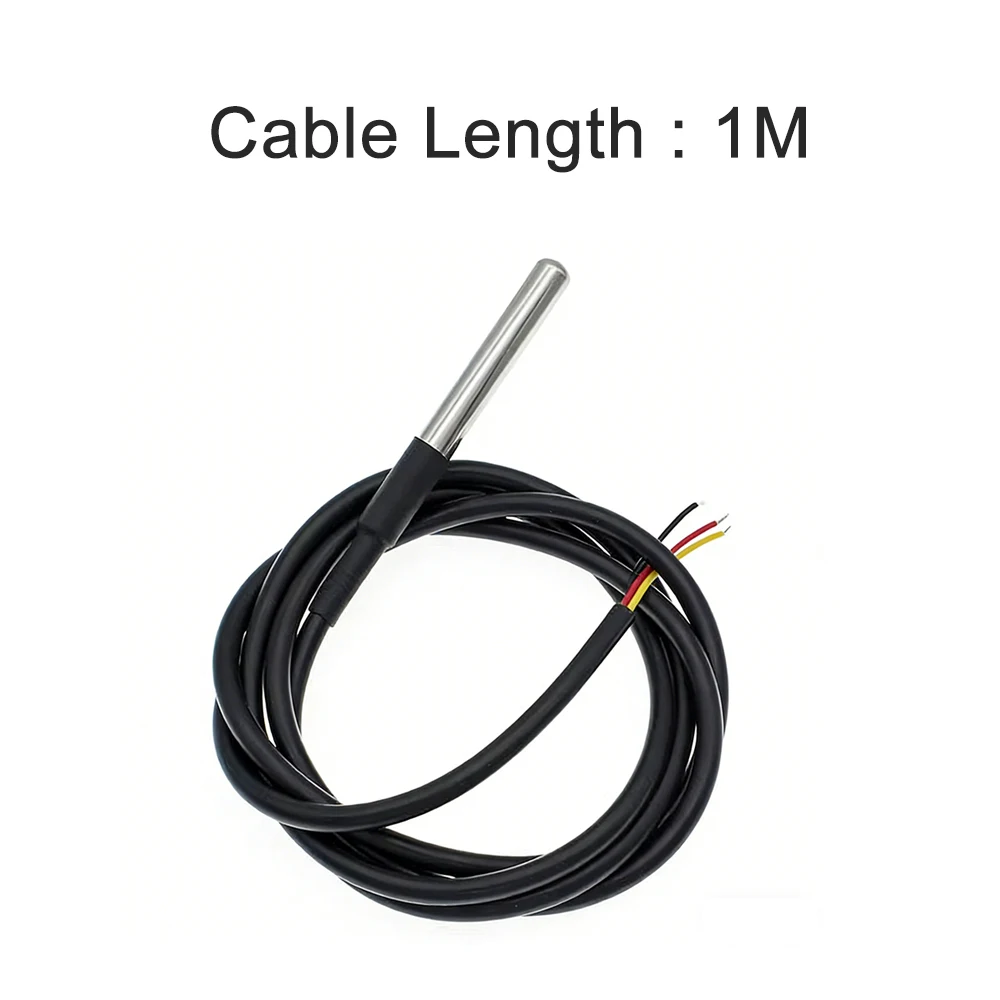 10PCS Waterproof DS18B20 Temperature Sensor Probe with Stainless Steel Shell - for Water/Liquid Temperature Detection