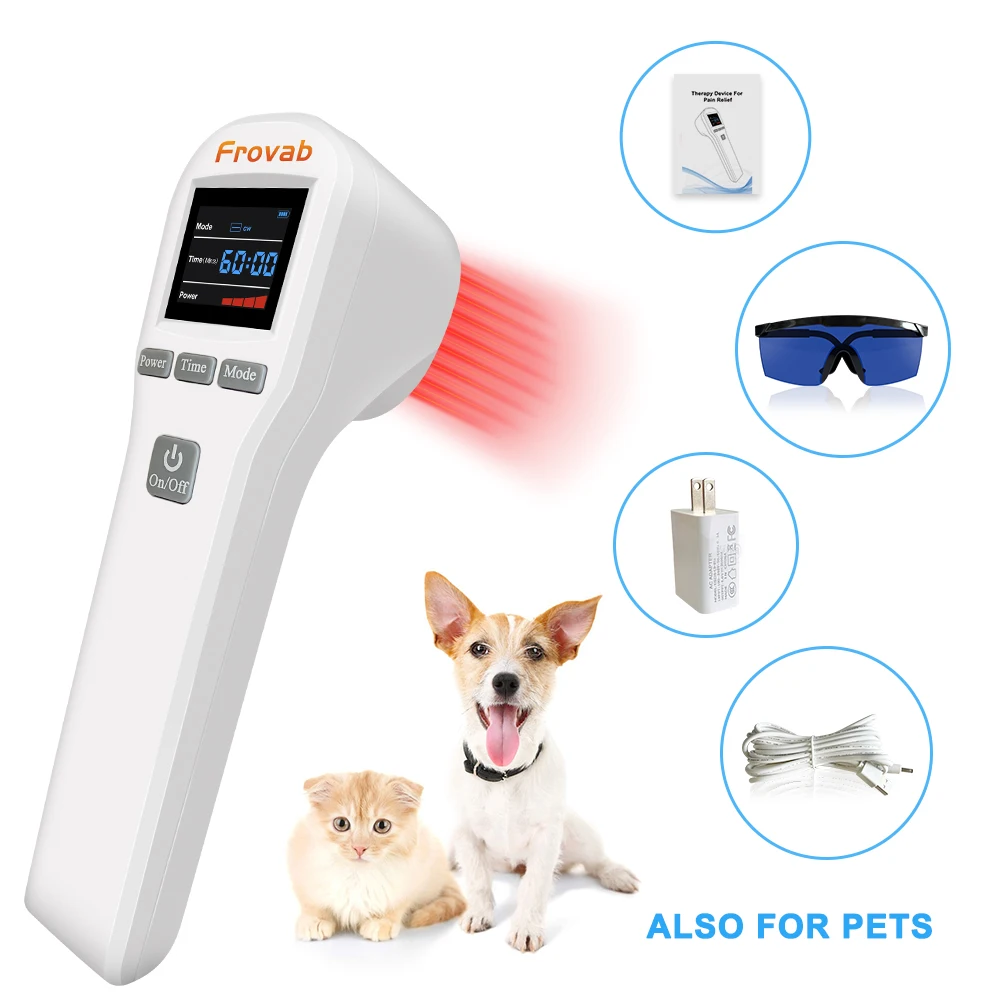 

Professional Pain Relief Physiotherapy Cold Laser Therapy Device for Pet Dog Cat Wound Injuries 650nm 808nm Home Handheld