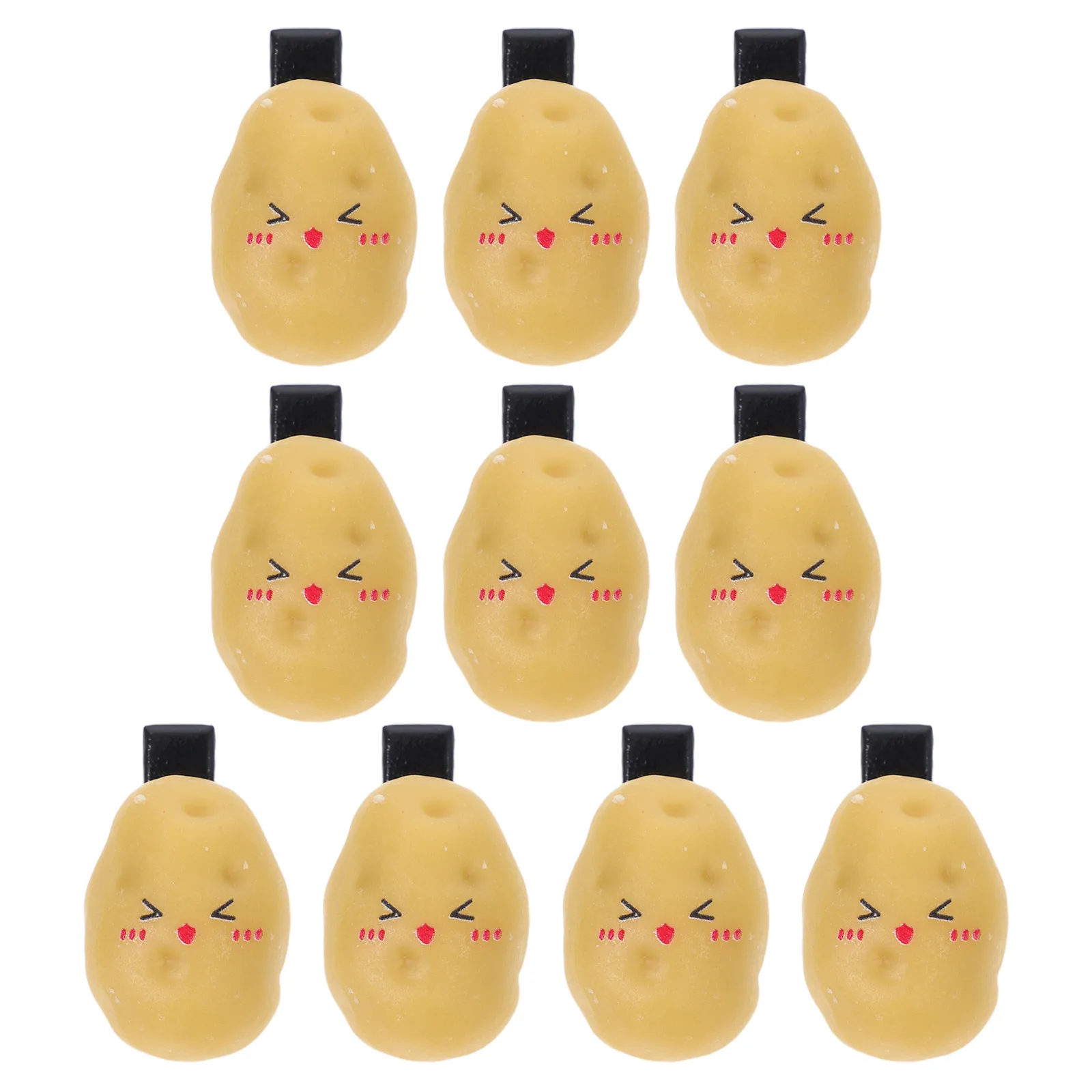 

10 Pcs Potato Hair Clips FunnyFood Accessories Realistic Cuteness Women Girl Student Side Bangs Decorative Durable Plastic
