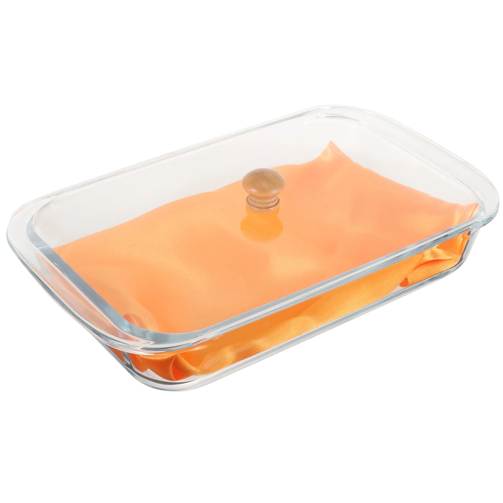 

1Set Glass Serving Tray Portable Reusable Dessert Plate for Home Cafe Canteen Jewelry Shop Chinese Medicine Lidded Glass Tray