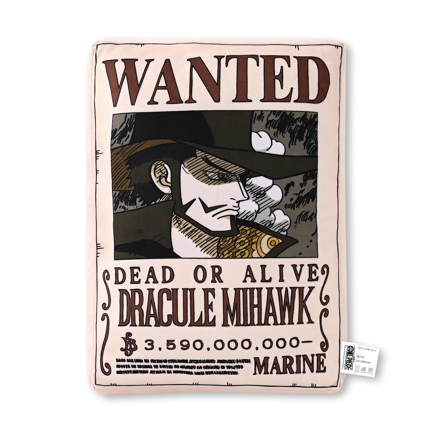 1 stuk officieel One Piece Wanted Poster kussen, dubbelzijdig anime sierkussen voor thuis, bank, kantoor, slaapkamer, collectie cadeau.