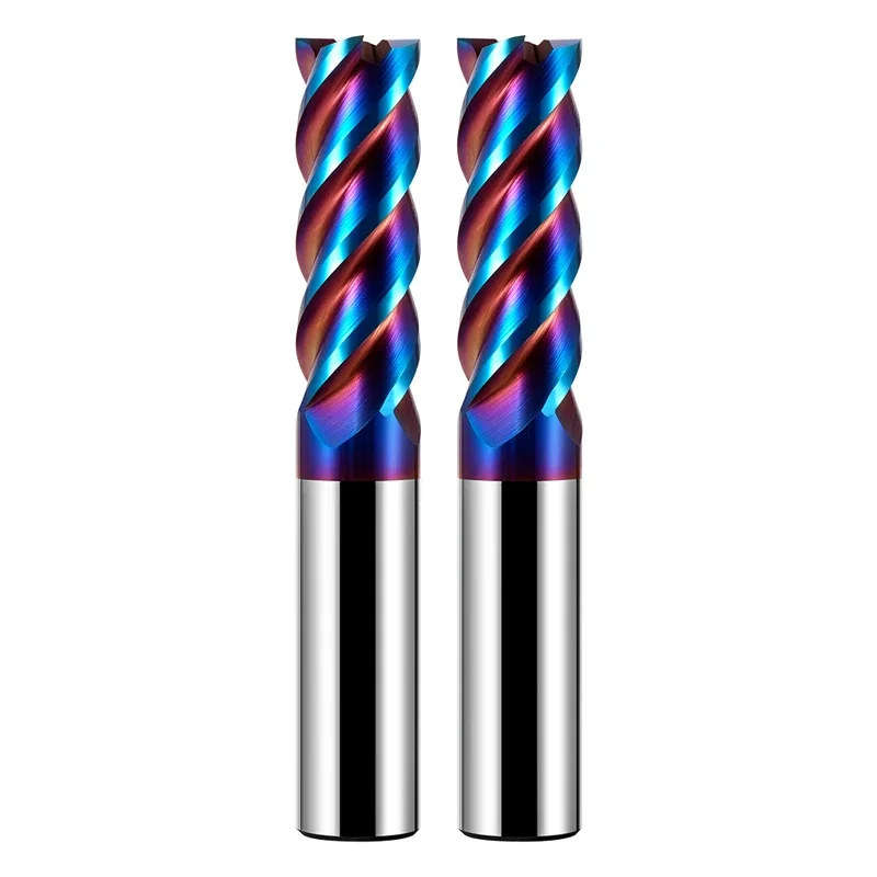 4Flute Tungsten Steel 6 8 For Stainless steel Titanium Wood CNC Key Router Bit Machine Cutter Tools HRC65 HRC72 Carbide End Mil