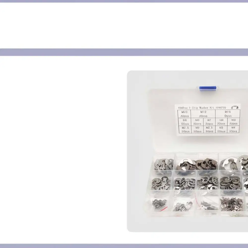 Comprehensive E Type Circlip Assortment 304 Stainless Steel Retaining Snap Rings For Industrial Hardware Repair Parts