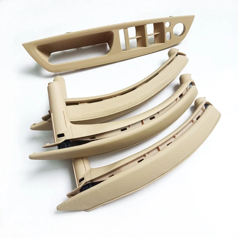 LHD Upgraded Interior Door Handle with Leather Cover Assembly Full Set For BMW X5 X6 E70 E71 E72 2007-2014