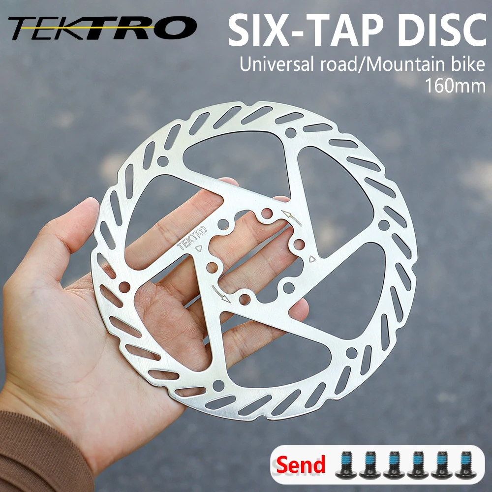 TEKTRO TR-24 MTB Bicycle Brake Disc 1/2PCS 160mm Discs Rotor 6 Bolt Mountain Road Bike Brake Disk Bicycle Cycling Accessories